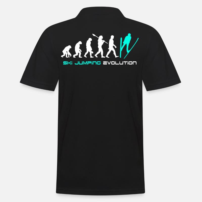 Ski Jumping Evolution - Men's Polo Shirt - black