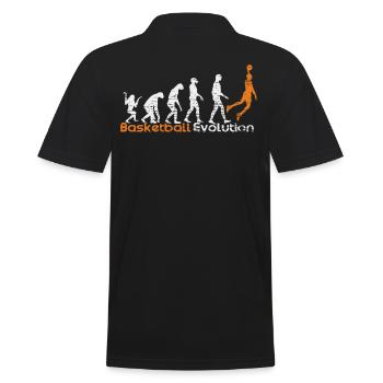 Basketball Evolution Sport Gift - Men's Polo Shirt - black - Back - Kai (181cm)