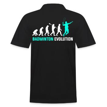 Badminton Evolution - Männer Poloshirt - Schwarz - Hinten - Kai (181cm)