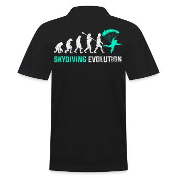 Fallschirmspringen Evolution Geschenk - Männer Poloshirt - Schwarz - Hinten - Kai (181cm)