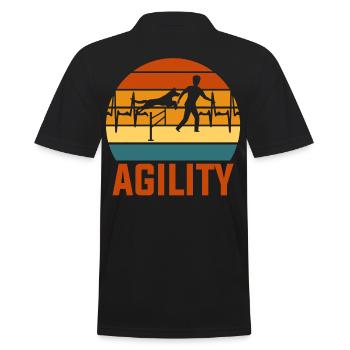 Agility Herzschlag - Männer Poloshirt - Schwarz - Hinten - Kai (181cm)