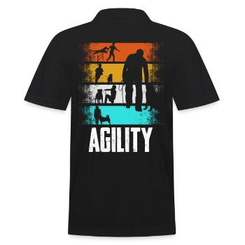 Agility Retro - Männer Poloshirt - Schwarz - Hinten - Kai (181cm)