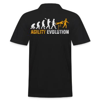 Agility Hund Sport Evolution Geschenk - Männer Poloshirt - Schwarz - Hinten - Kai (181cm)