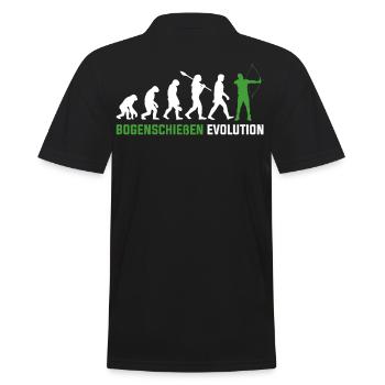 Bogenschießen Evolution - Männer Poloshirt - Schwarz - Hinten - Kai (181cm)