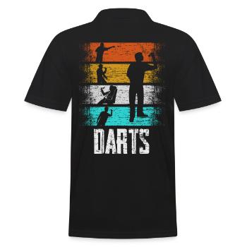 Cadeau rétro de fléchettes joueur de fléchettes - Polo Homme - noir - Dos - Kai (181cm)