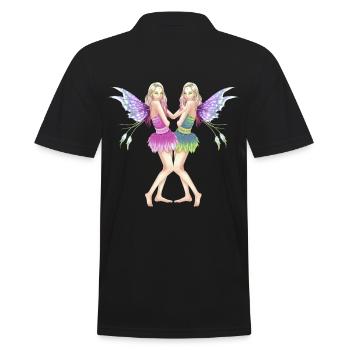 Elfen Fantasy Fee Feen Magisch Mystisch Fabelwesen - Männer Poloshirt - Schwarz - Hinten - Kai (181cm)