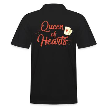Niedliche Königin der Herz-Karten-Kartenspielergeschenk - Männer Poloshirt - Schwarz - Hinten - Kai (181cm)