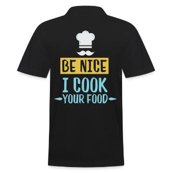 Lustig ist Nizza, das ich Ihr Nahrungsmittelchef-Stationsgeschenk koche - Männer Poloshirt - Schwarz - Hinten - Kai (181cm)