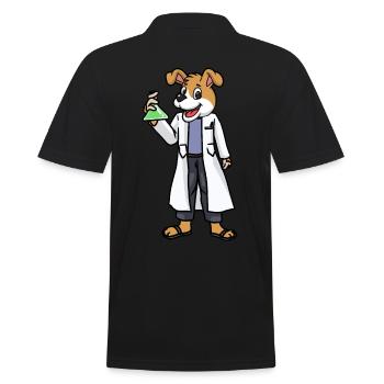 Dog Chemist Test Tube Trial Chemistry Job - Men's Polo Shirt - black - Back - Kai (181cm)