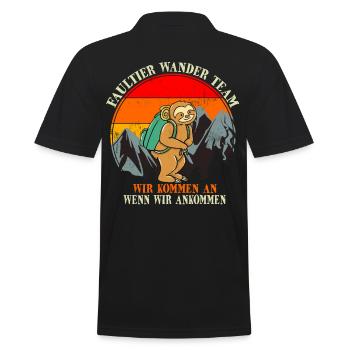Vintage Sloth Wander Team Retro Sloth Gift - Men's Polo Shirt - black - Back - Kai (181cm)