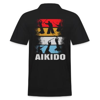 Aïkido rétro - Polo Homme - noir - Dos - Kai (181cm)