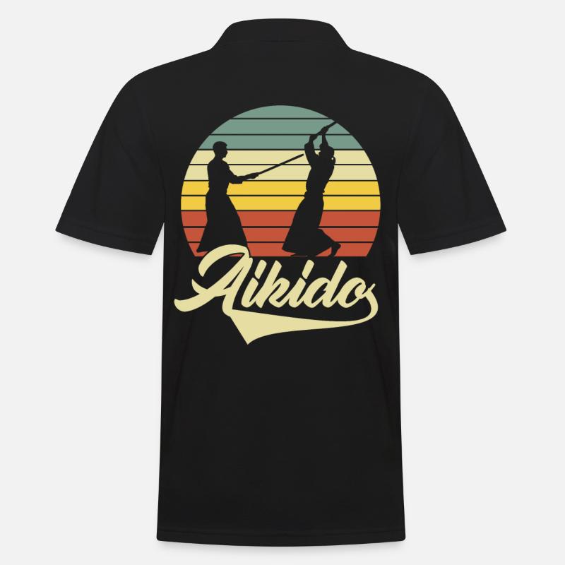 Aikido - Männer Poloshirt - Schwarz