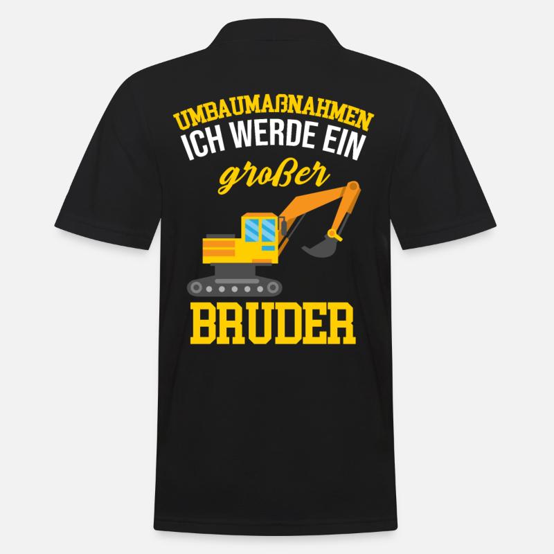 Kind Bruder Bagger - Männer Poloshirt - Schwarz