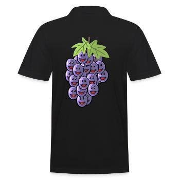 Früchte Weintrauben Obst Weinrebe Trauben Wein - Männer Poloshirt - Schwarz - Hinten - Kai (181cm)