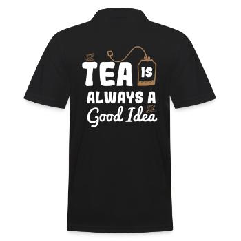 Niedlicher Tee ist immer ein gutes Ideen-Tee-Partygeschenk - Männer Poloshirt - Schwarz - Hinten - Kai (181cm)