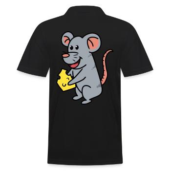 Souris Fromage Rongeur Souris Faim Animaux Bébé - Polo Homme - noir - Dos - Kai (181cm)