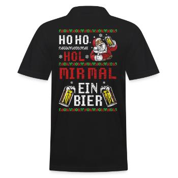 Weihnachten Bier Weihnachtsfeier - Männer Poloshirt - Schwarz - Hinten - Kai (181cm)