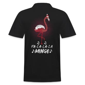 Weinachts Flamingo Weihnachtsfeier - Männer Poloshirt - Schwarz - Hinten - Kai (181cm)