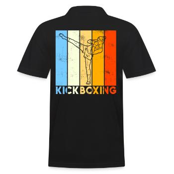 Vintage Boxen Kickboxen Geschenk - Männer Poloshirt - Schwarz - Hinten - Kai (181cm)