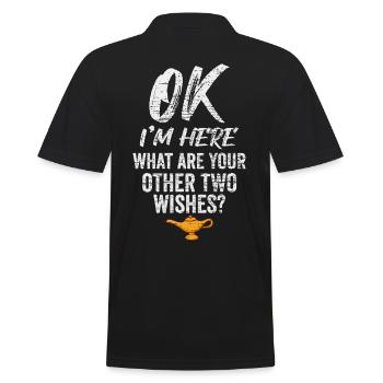 Flaschengeist Lustiger Spruch - Männer Poloshirt - Schwarz - Hinten - Kai (181cm)