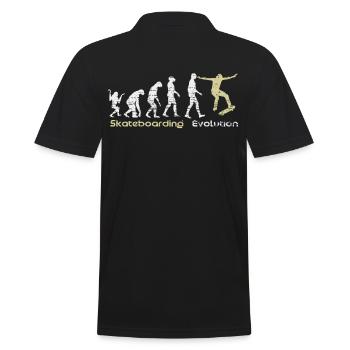 Skateboard Evolution Skater - Männer Poloshirt - Schwarz - Hinten - Kai (181cm)