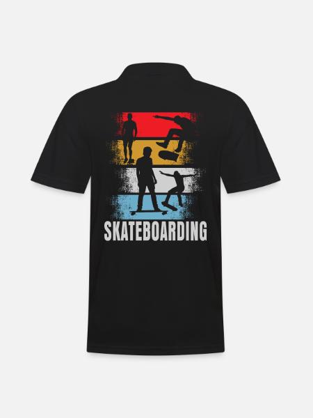 Skateboard Skate Retro Gift - Men's Polo Shirt - black