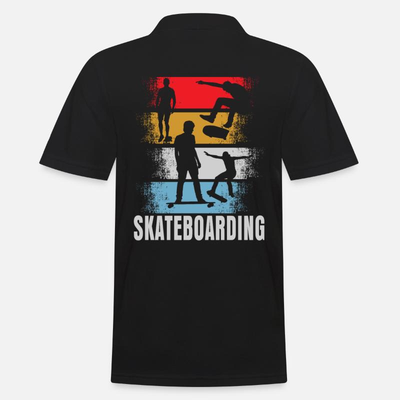 Skateboard Skate Retro Geschenk - Männer Poloshirt - Schwarz