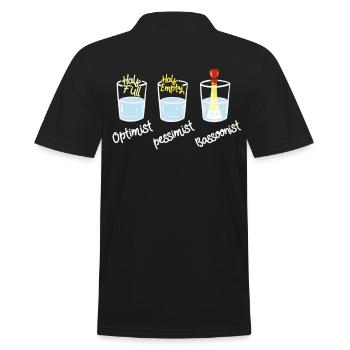 Witziges Optimist Pessimist Bassoonist Fagottisten - Männer Poloshirt - Schwarz - Hinten - Kai (181cm)
