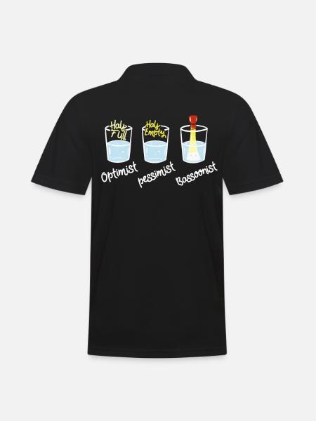Witziges Optimist Pessimist Bassoonist Fagottisten - Männer Poloshirt - Schwarz