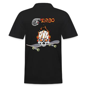 Skateboard Turbo Youth Skater Skull - Men's Polo Shirt - black - Back - Kai (181cm)