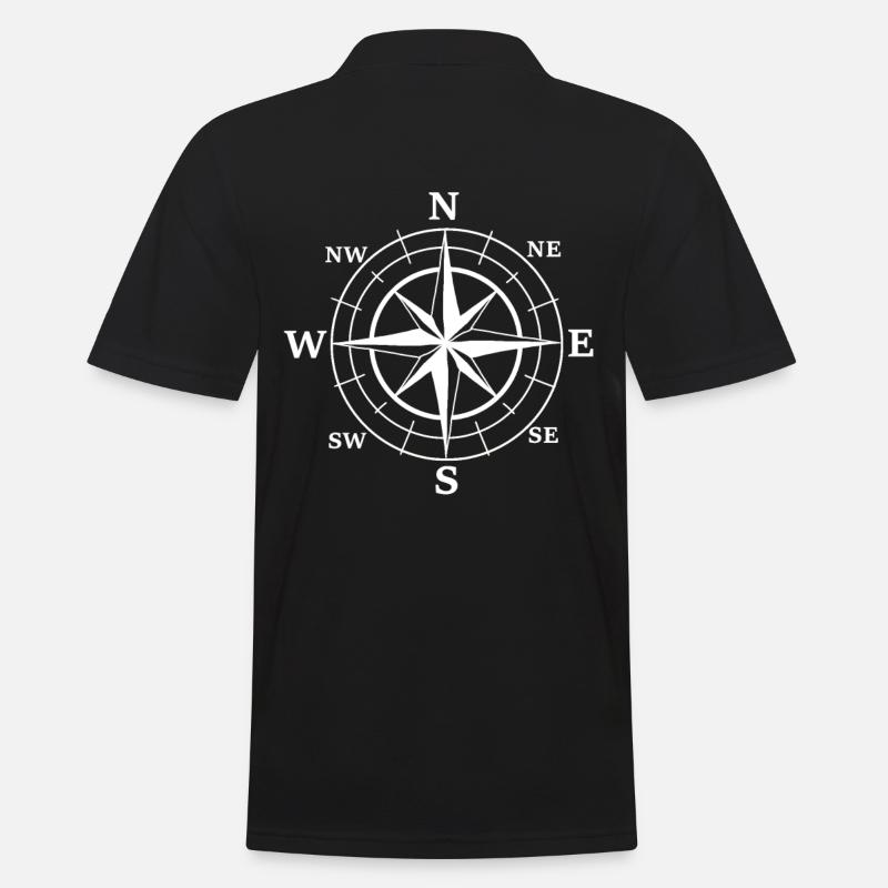 Nautik Windrose Kompass Seemann Seefahrt - Männer Poloshirt - Schwarz