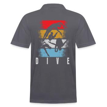 Diving retro - Men's Polo Shirt - charcoal grey - Back - Nico (186cm)