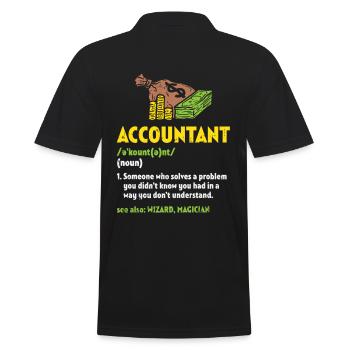 Accountant Accountant Accountant Accountant Gift - Men's Polo Shirt - black - Back - Kai (181cm)
