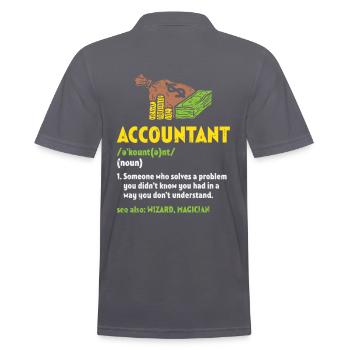 Accountant Buchhalter Buchhalterin Geschenk - Männer Poloshirt - Anthrazit - Hinten - Nico (186cm)