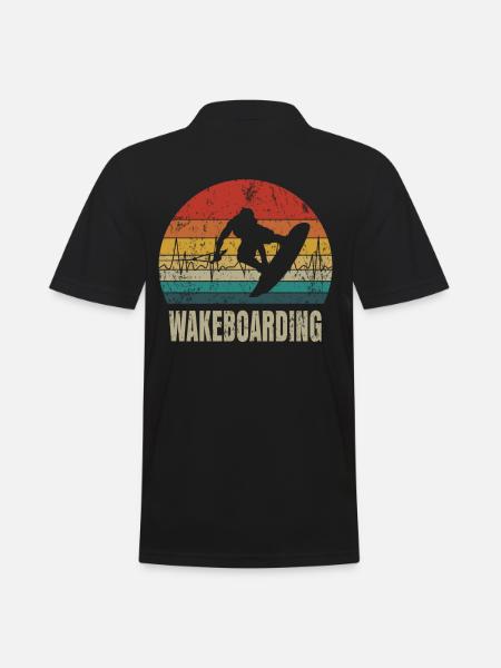 Wakeboard Herzschlag - Männer Poloshirt - Schwarz