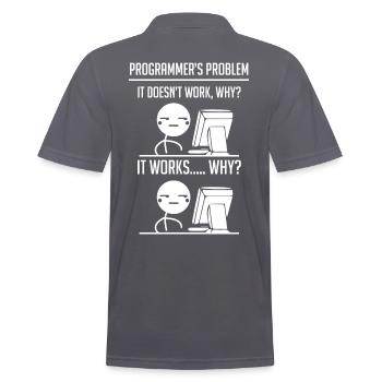 Programmer Code Developer - Men's Polo Shirt - charcoal grey - Back - Nico (186cm)