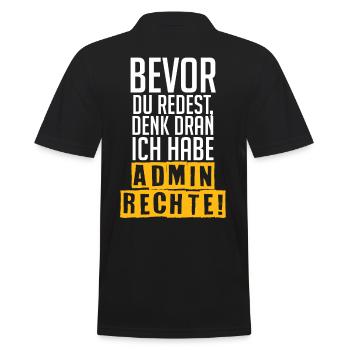 Administrator Informatik Computer Pc - Männer Poloshirt - Schwarz - Hinten - Kai (181cm)