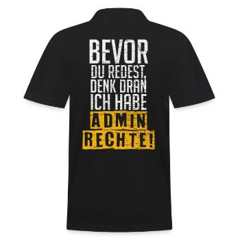 Administrator Administration Programm - Männer Poloshirt - Schwarz - Hinten - Kai (181cm)