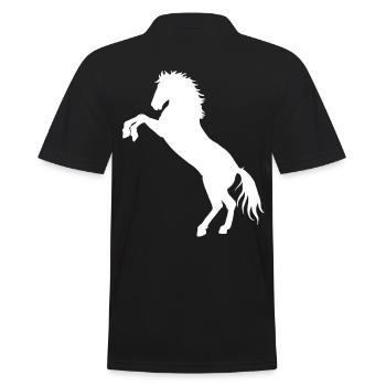 Cheval sauvage étalon cheval chevaux poney cavalier d'équitation - Polo Homme - noir - Dos - Kai (181cm)