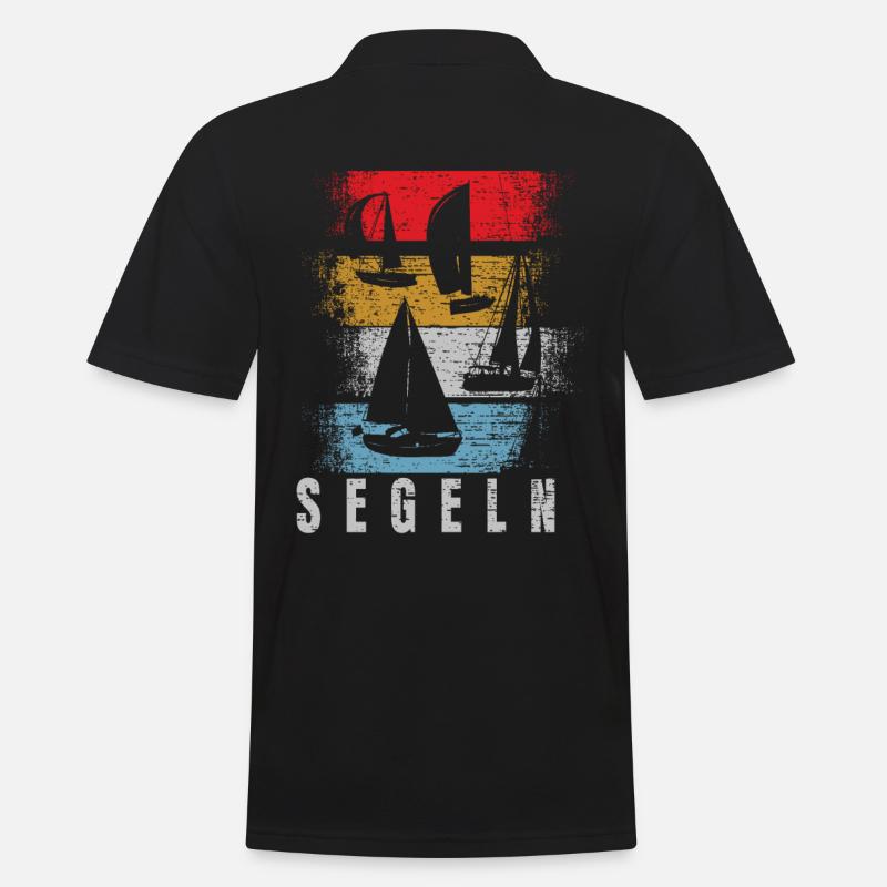 Segeln Retro - Männer Poloshirt - Schwarz