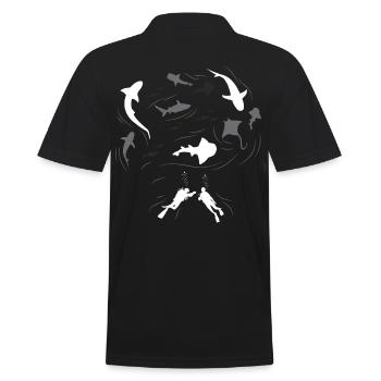 Funny diver gift - Men's Polo Shirt - black - Back - Kai (181cm)