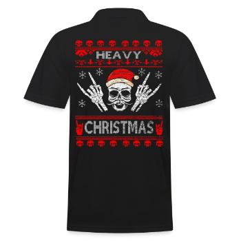 Rocker Weihnachten Totenkopf Metal - Männer Poloshirt - Schwarz - Hinten - Kai (181cm)