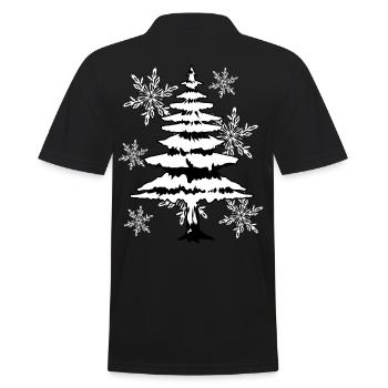 Christmas Baum Wald Weihnachten Xmas Wald - Männer Poloshirt - Schwarz - Hinten - Kai (181cm)