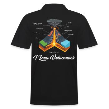 I Lava Ich Liebe Vulkane Geology Geologe Geschenk - Männer Poloshirt - Schwarz - Hinten - Kai (181cm)
