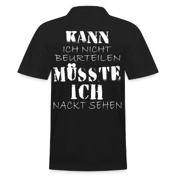 Kann ich nicht beurteilen müsste ich nackt sehen - Männer Poloshirt - Schwarz - Hinten - Kai (181cm)