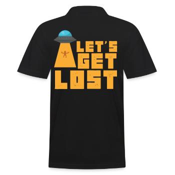 Funny Let's Get Lost Ufo Alien Lovers gift - Men's Polo Shirt - black - Back - Kai (181cm)