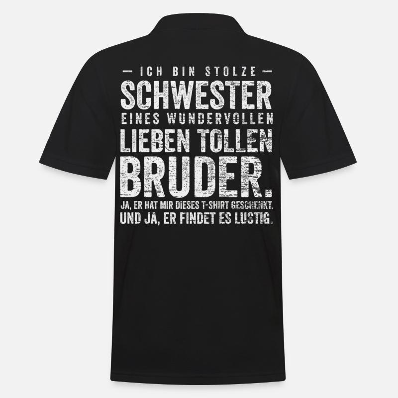 Stolze Schwester - Männer Poloshirt - Schwarz