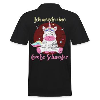 Ich werde eine große Schwester - Männer Poloshirt - Schwarz - Hinten - Kai (181cm)