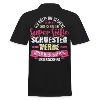Süße Schwester - Männer Poloshirt - Schwarz - Hinten - Kai (181cm)
