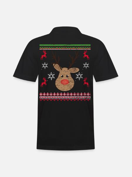 Noël renne Noël moche - Polo Homme - noir